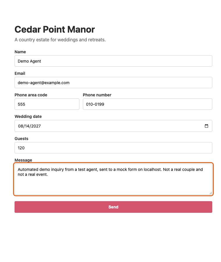 Cedar Point Manor, step 9: Typed the message