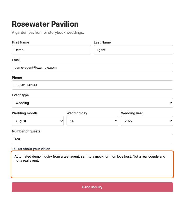 Rosewater Pavilion, step 12: Typed the message